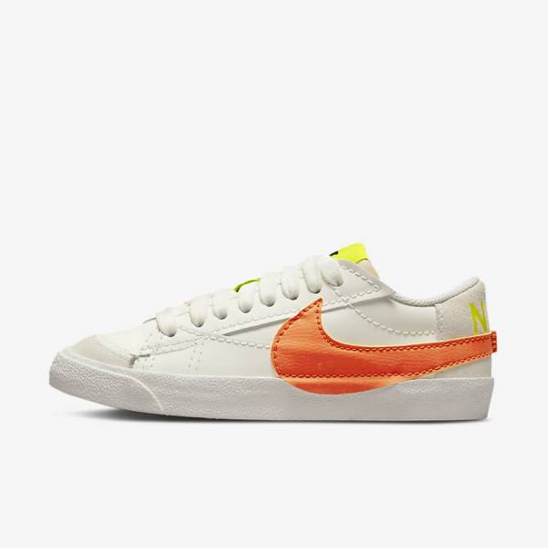 Green / Orange Nike Blazer Low 77 Jumbo Women\'s Sneakers | NK328PGJ