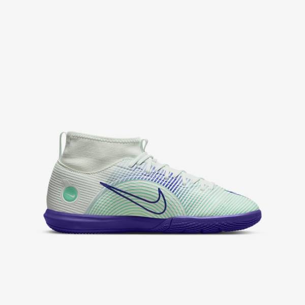 Green / Purple / Green Nike Jr. Mercurial Dream Speed Superfly 8 Academy IC Indoor Court Kids' Football Shoes | NK586WBS