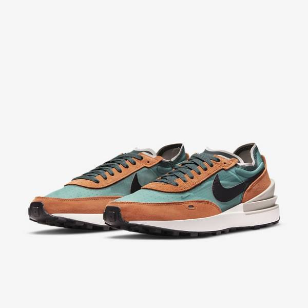 Green / Red / Orange / Black Nike Waffle One SE Men's Sneakers | NK478BUK