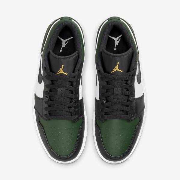 Green / White / Black Nike Air Jordan 1 Low Men's Jordan Shoes | NK025ZIQ