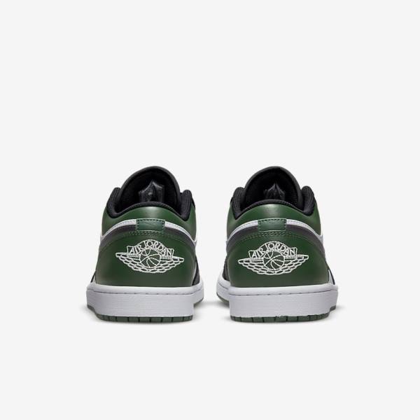 Green / White / Black Nike Air Jordan 1 Low Men's Jordan Shoes | NK025ZIQ