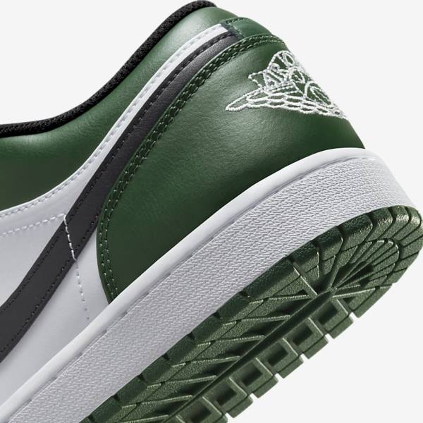 Green / White / Black Nike Air Jordan 1 Low Men's Jordan Shoes | NK025ZIQ