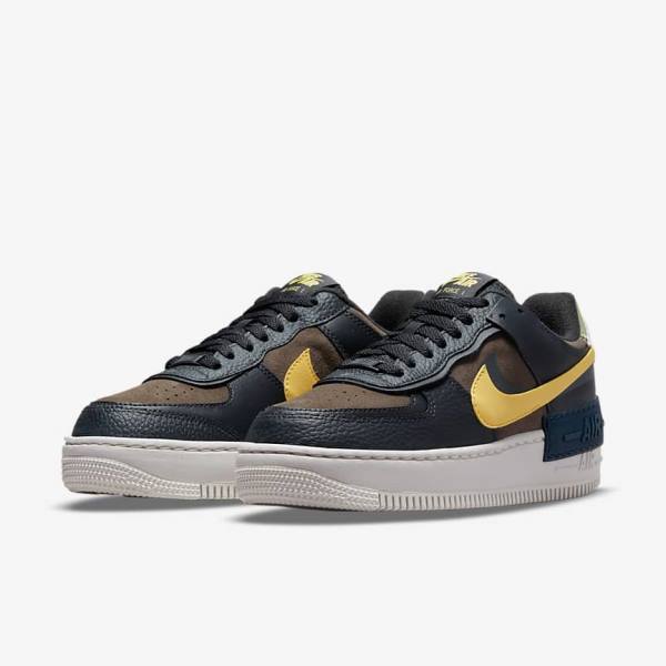 Green / White / Gold Nike Air Force 1 Shadow Women's Sneakers | NK729RUH