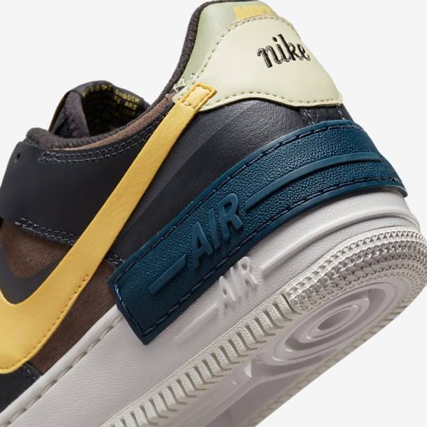 Green / White / Gold Nike Air Force 1 Shadow Women's Sneakers | NK729RUH