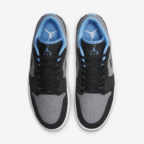 Grey / Black / Blue Nike Air Jordan 1 Low SE Men's Jordan Shoes | NK873TFJ