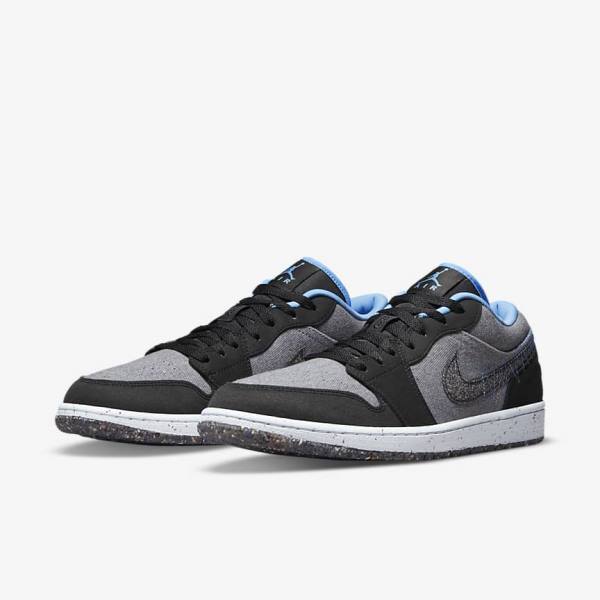 Grey / Black / Blue Nike Air Jordan 1 Low SE Men's Jordan Shoes | NK873TFJ