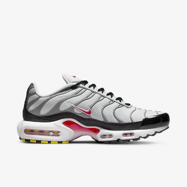 Grey / Black / Red Nike Air Max Plus Men's Sneakers | NK642RUV