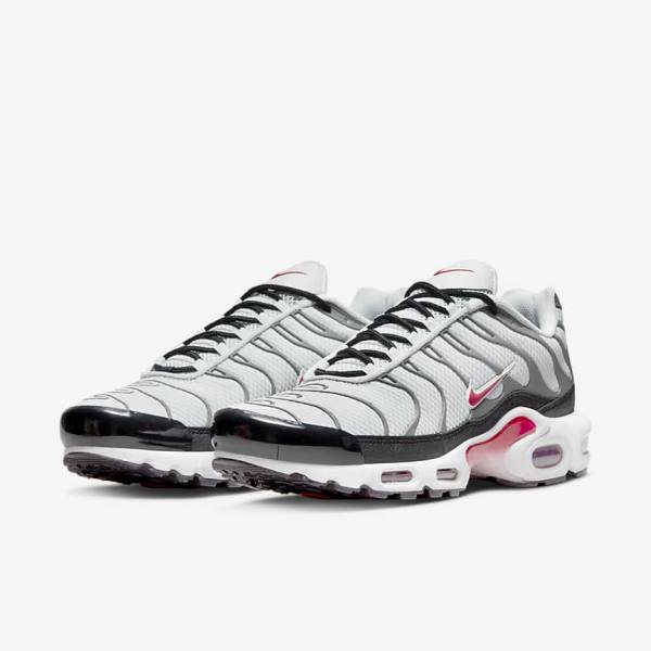 Grey / Black / Red Nike Air Max Plus Men's Sneakers | NK642RUV