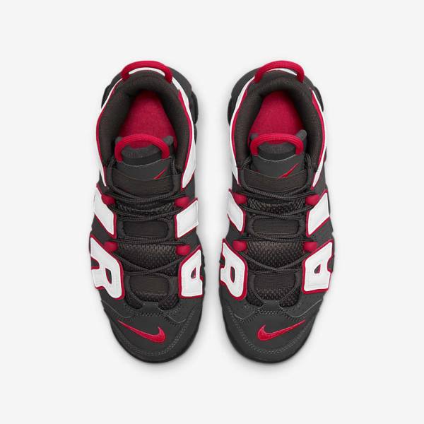 Grey / Black / Red / White Nike Air More Uptempo Older Kids' Sneakers | NK804VDF