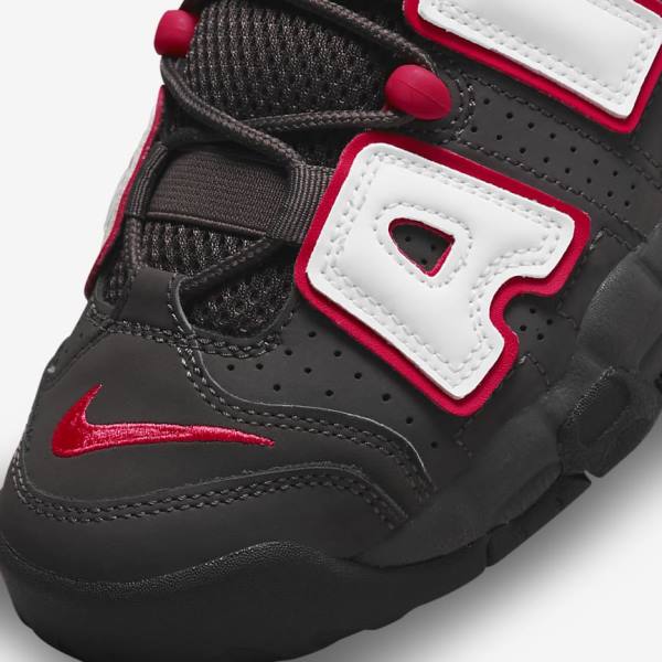 Grey / Black / Red / White Nike Air More Uptempo Older Kids' Sneakers | NK804VDF