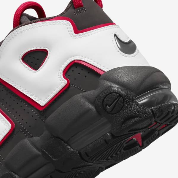 Grey / Black / Red / White Nike Air More Uptempo Older Kids' Sneakers | NK804VDF