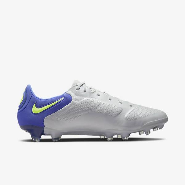 Grey / Blue Nike Tiempo Legend 9 Elite FG Firm-Ground Women's Football Shoes | NK531QIU