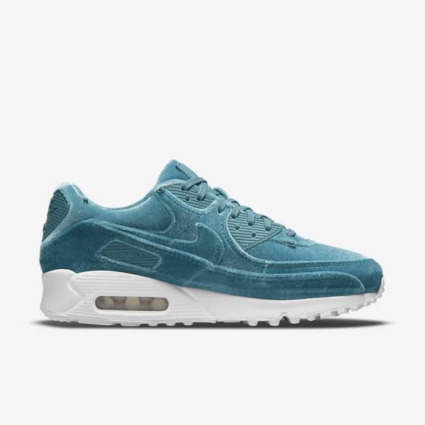 Grey Green / Metal Silver / White / Grey Green Nike Air Max 90 Premium Women's Sneakers | NK356NOR