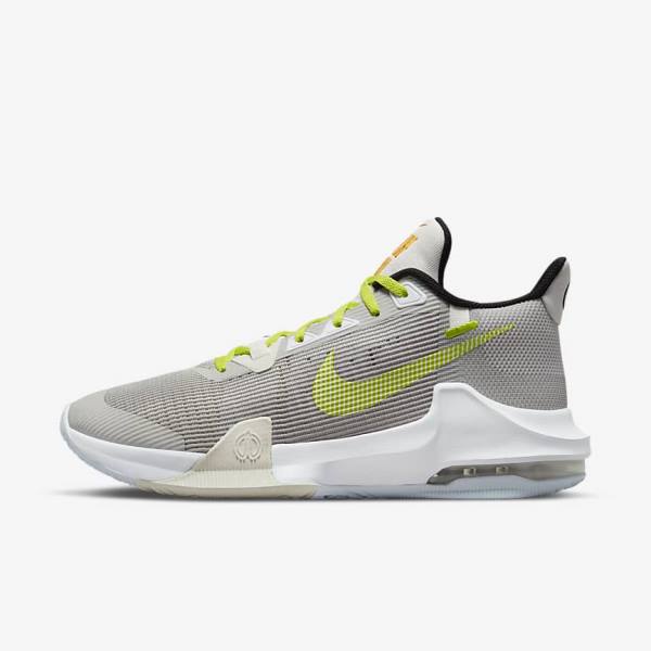 Grey / Green Nike Air Max Impact 3 Men\'s Basketball Shoes | NK528BUS