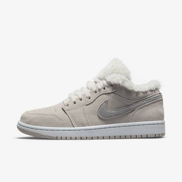 Grey / Grey / White Nike Air Jordan 1 Low SE Women\'s Sneakers | NK083UTN