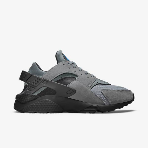 Grey / Light Blue / Black / Metal Silver Nike Air Huarache Men's Sneakers | NK356GRE