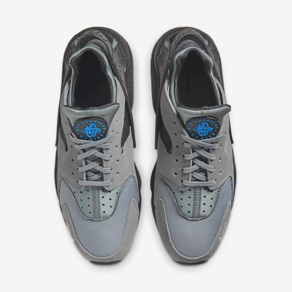 Grey / Light Blue / Black / Metal Silver Nike Air Huarache Men's Sneakers | NK356GRE