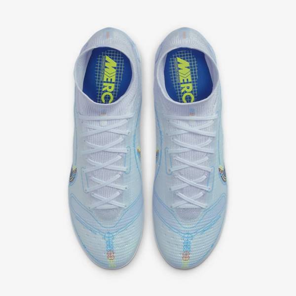 Grey / Light Blue / Blue Nike Mercurial Superfly 8 Elite FG Firm-Grounds Women's Football Shoes | NK295HQK