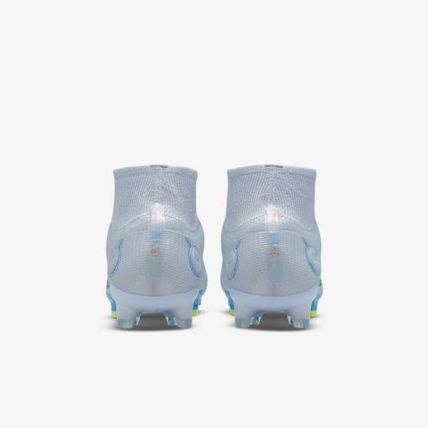 Grey / Light Blue / Blue Nike Mercurial Superfly 8 Elite FG Firm-Grounds Women's Football Shoes | NK295HQK