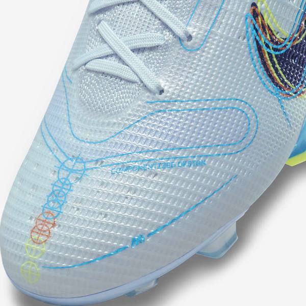 Grey / Light Blue / Blue Nike Mercurial Superfly 8 Elite FG Firm-Grounds Women's Football Shoes | NK295HQK