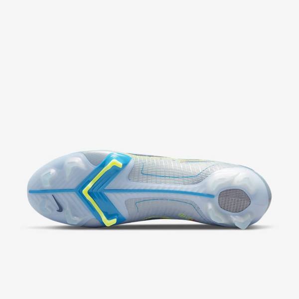 Grey / Light Blue / Blue Nike Mercurial Vapor 14 Elite FG Firm-Grounds Men's Football Shoes | NK854IAJ