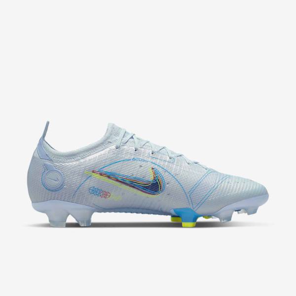 Grey / Light Blue / Blue Nike Mercurial Vapor 14 Elite FG Firm-Grounds Men's Football Shoes | NK854IAJ