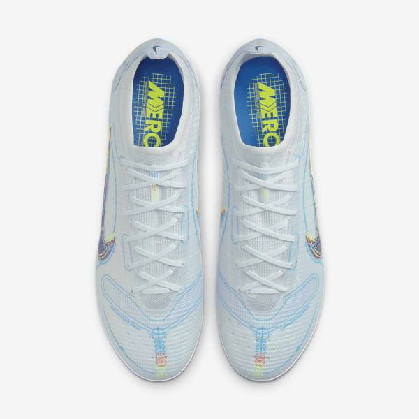 Grey / Light Blue / Blue Nike Mercurial Vapor 14 Elite FG Firm-Grounds Men's Football Shoes | NK854IAJ