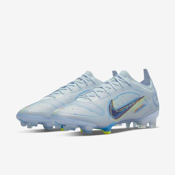 Grey / Light Blue / Blue Nike Mercurial Vapor 14 Elite FG Firm-Grounds Men's Football Shoes | NK854IAJ