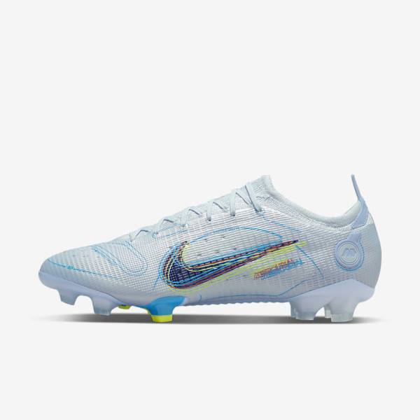 Grey / Light Blue / Blue Nike Mercurial Vapor 14 Elite FG Firm-Grounds Men\'s Football Shoes | NK854IAJ