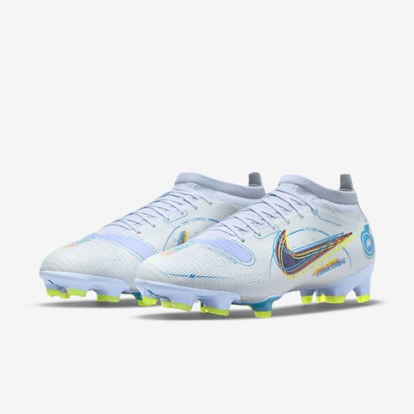 Grey / Light Blue / Blue Nike Mercurial Vapor 14 Pro FG Firm-Ground Women's Football Shoes | NK986FNE