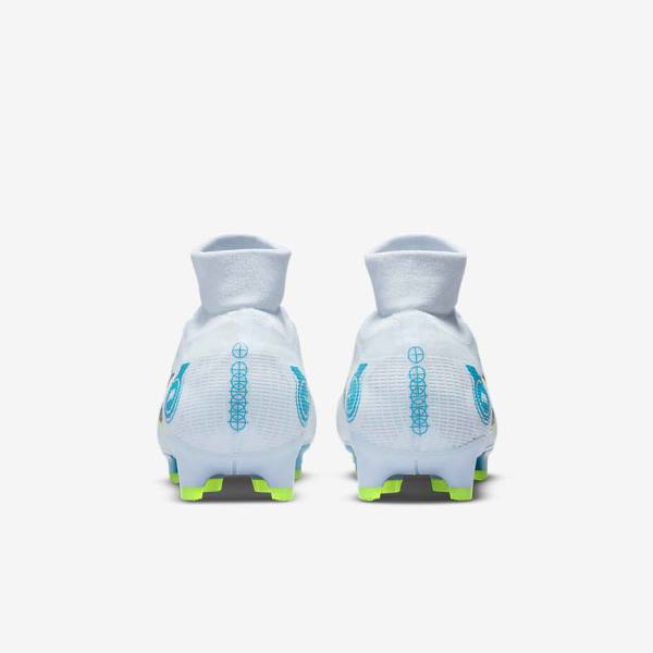 Grey / Light Blue / Dark Blue Nike Mercurial Superfly 8 Pro FG Firm-Ground Women's Football Shoes | NK162CYN