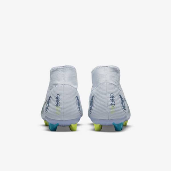 Grey / Light Blue / Dark Blue Nike Mercurial Superfly 8 Academy AG Artificial-Grass Women's Football Shoes | NK524CIE