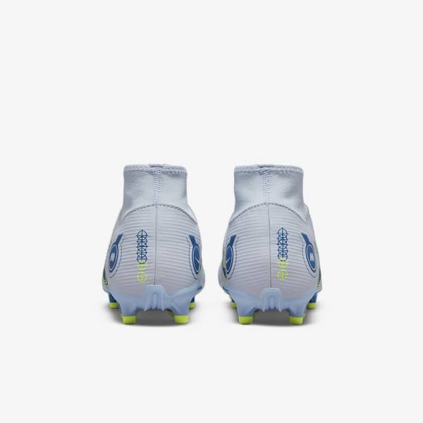 Grey / Light Blue / Dark Blue Nike Mercurial Superfly 8 Academy MG Multi-Grounds Men's Football Shoes | NK609PNQ