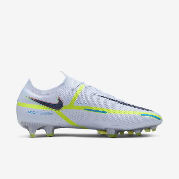 Grey / Light Blue Nike Phantom GT2 Elite FG Firm-Ground Women's Football Shoes | NK529QTW