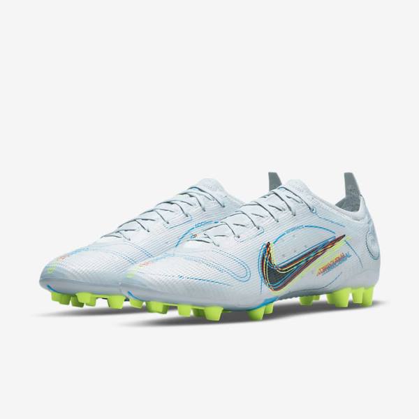 Grey / Light Blue / Orange / Blue Nike Mercurial Vapor 14 Elite AG Artificial-Grounds Men's Football Shoes | NK675JIC