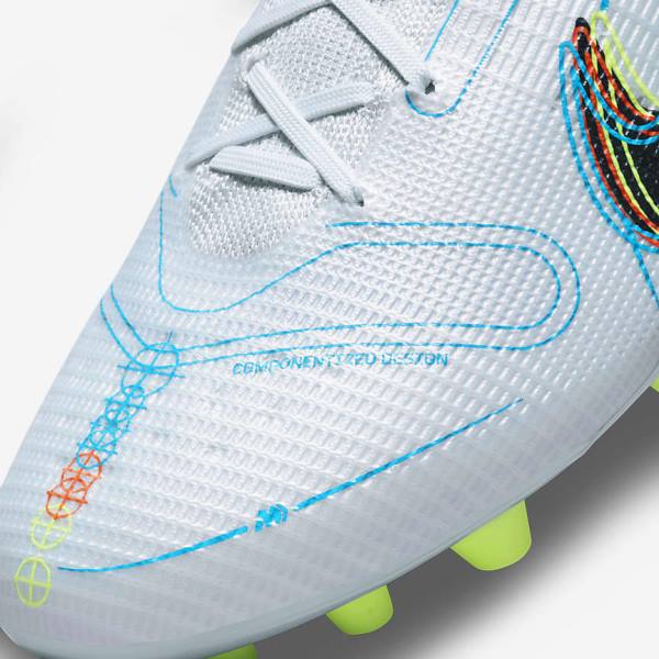 Grey / Light Blue / Orange / Blue Nike Mercurial Vapor 14 Elite AG Artificial-Grounds Men's Football Shoes | NK675JIC