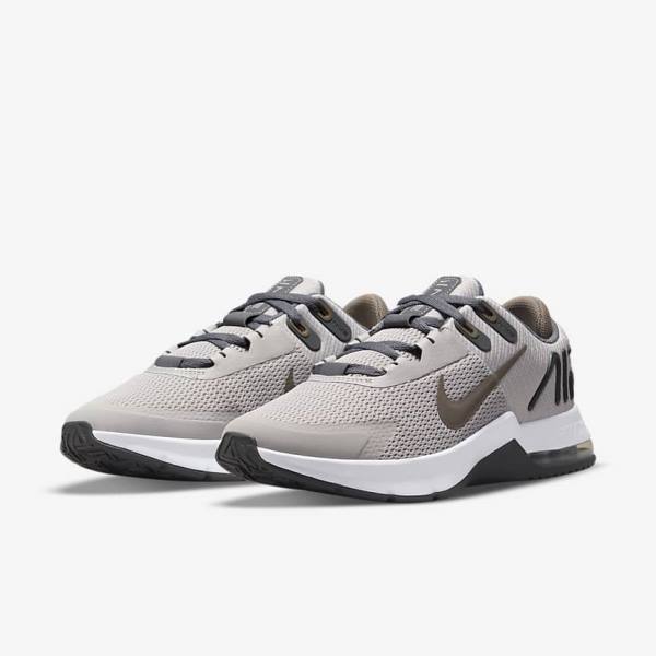 Grey / Olive Grey Nike Air Max Alpha Trainer 4 Men's Training Shoes | NK185DVN