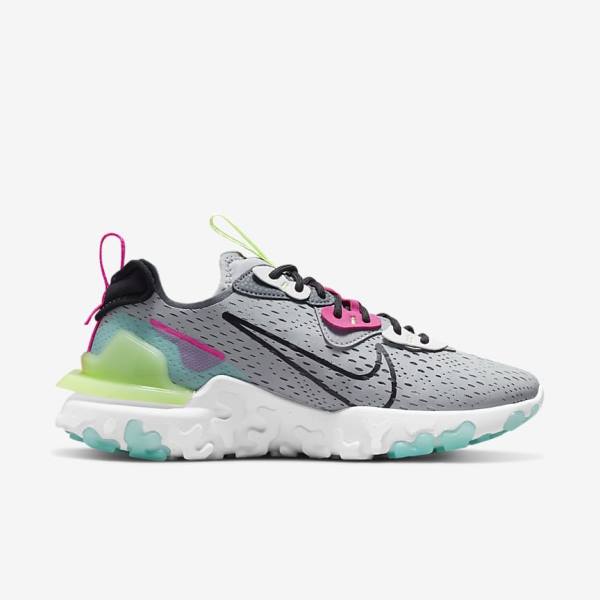 Grey / Pink / Black Nike React Vision Women's Sneakers | NK634YZN