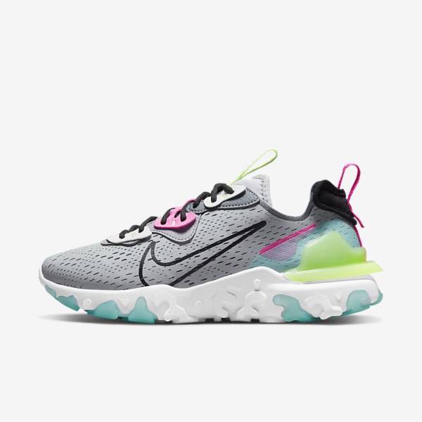 Grey / Pink / Black Nike React Vision Women\'s Sneakers | NK634YZN