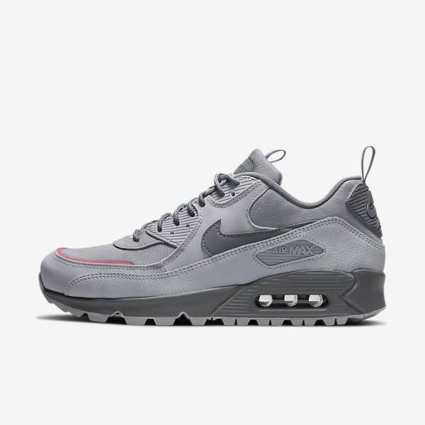 Grey / Pink Light Blue / Grey Nike Air Max 90 Surplus Men\'s Sneakers | NK265JCS