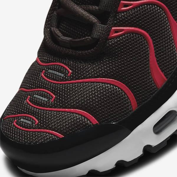 Grey / Red / White / Black Nike Air Max Plus Older Kids' Sneakers | NK526FVO