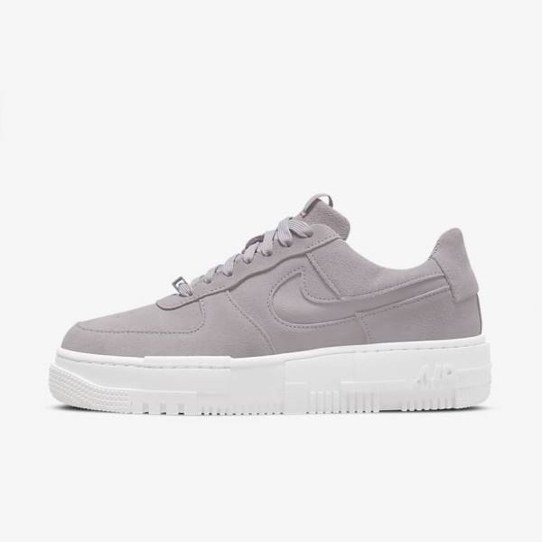 Grey / White / Grey Nike Air Force 1 Pixel Women\'s Sneakers | NK723JGA