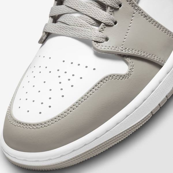 Grey / White / Light Beige Nike Air Jordan 1 Mid Men's Sneakers | NK367BDE