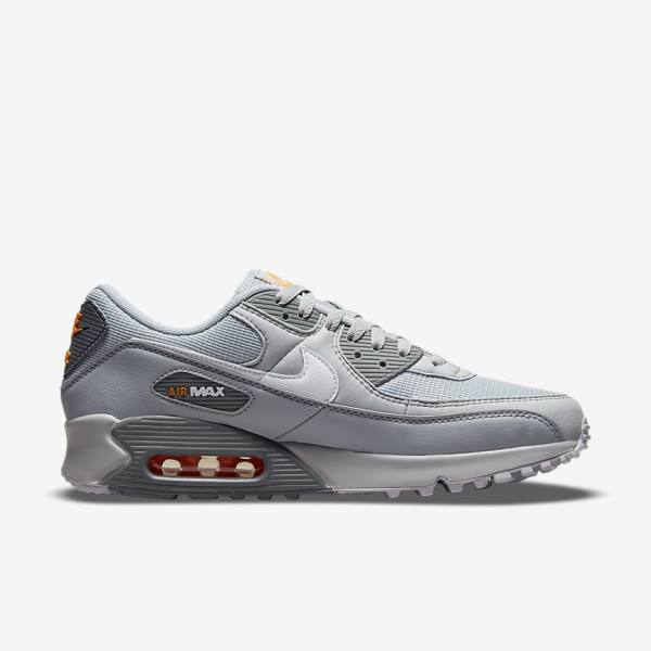 Grey / White Nike Air Max 90 Men's Sneakers | NK894PYH