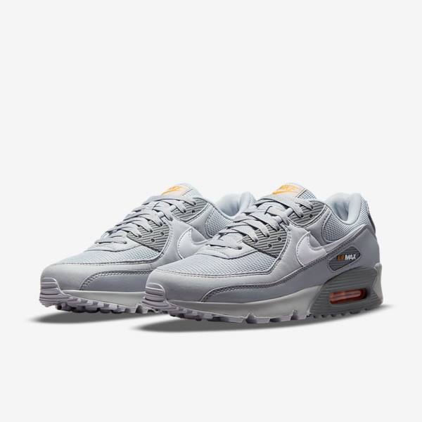 Grey / White Nike Air Max 90 Men's Sneakers | NK894PYH