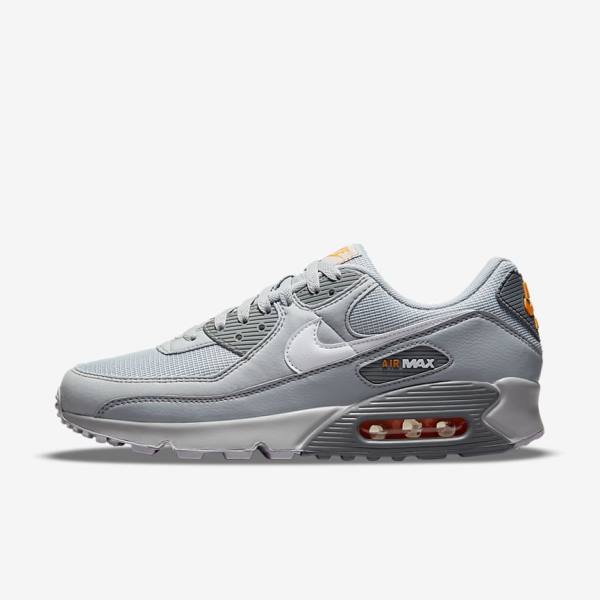 Grey / White Nike Air Max 90 Men\'s Sneakers | NK894PYH