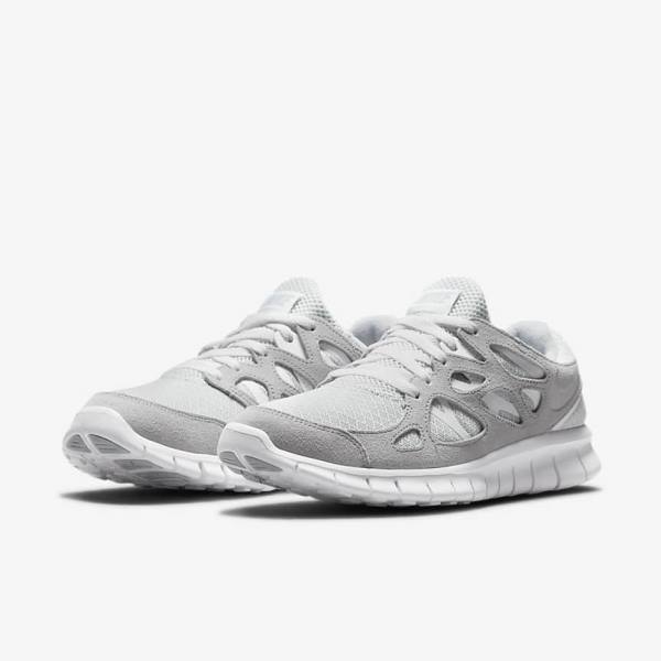 Grey / White / Platinum Nike Free Run 2 Men's Sneakers | NK148SEA