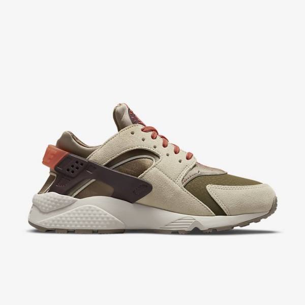 Khaki / Burgundy Nike Air Huarache SP Women's Sneakers | NK195PGA