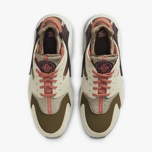 Khaki / Burgundy Nike Air Huarache SP Women's Sneakers | NK195PGA