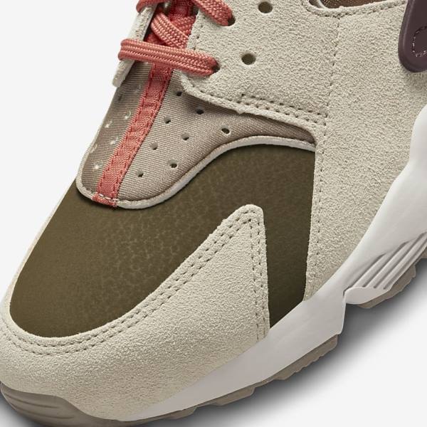 Khaki / Burgundy Nike Air Huarache SP Women's Sneakers | NK195PGA